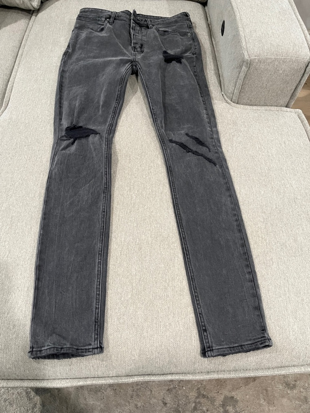 Ksubi Men's Distressed Skinny Jeans in Washed Black Van Winkle Toke Size 31